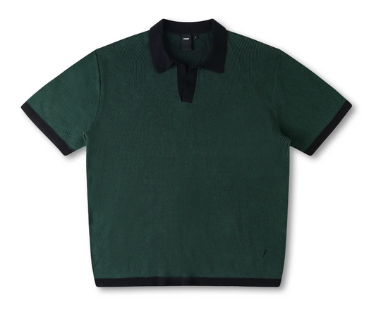 AG OPEN COLLAR POLO // PETROL