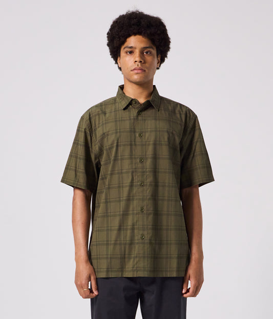 WINDOWPANE SS SHIRT // OLIVE