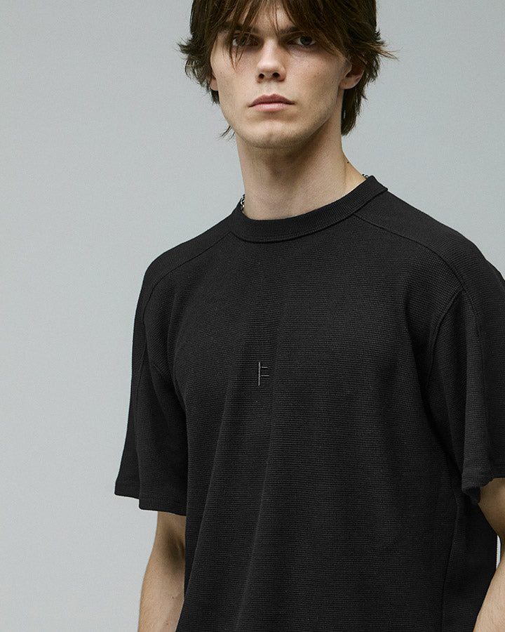 FRANCHISE WAFFLE SS TSHIRT // BLACK