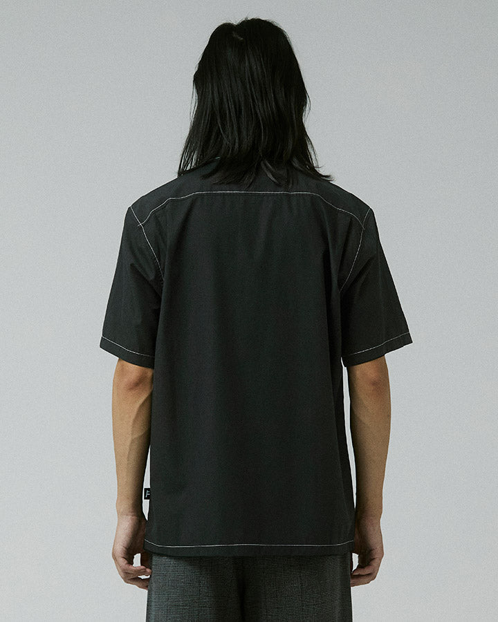 MARILYN CONTRAST SS SHIRT // BLACK *LAST SIZE*