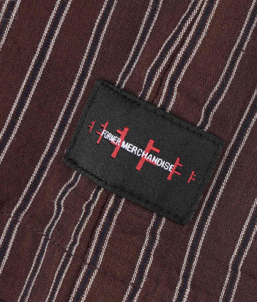 REYNOLDS STRIPE SS SHIRT // BROWN *LAST SIZE*