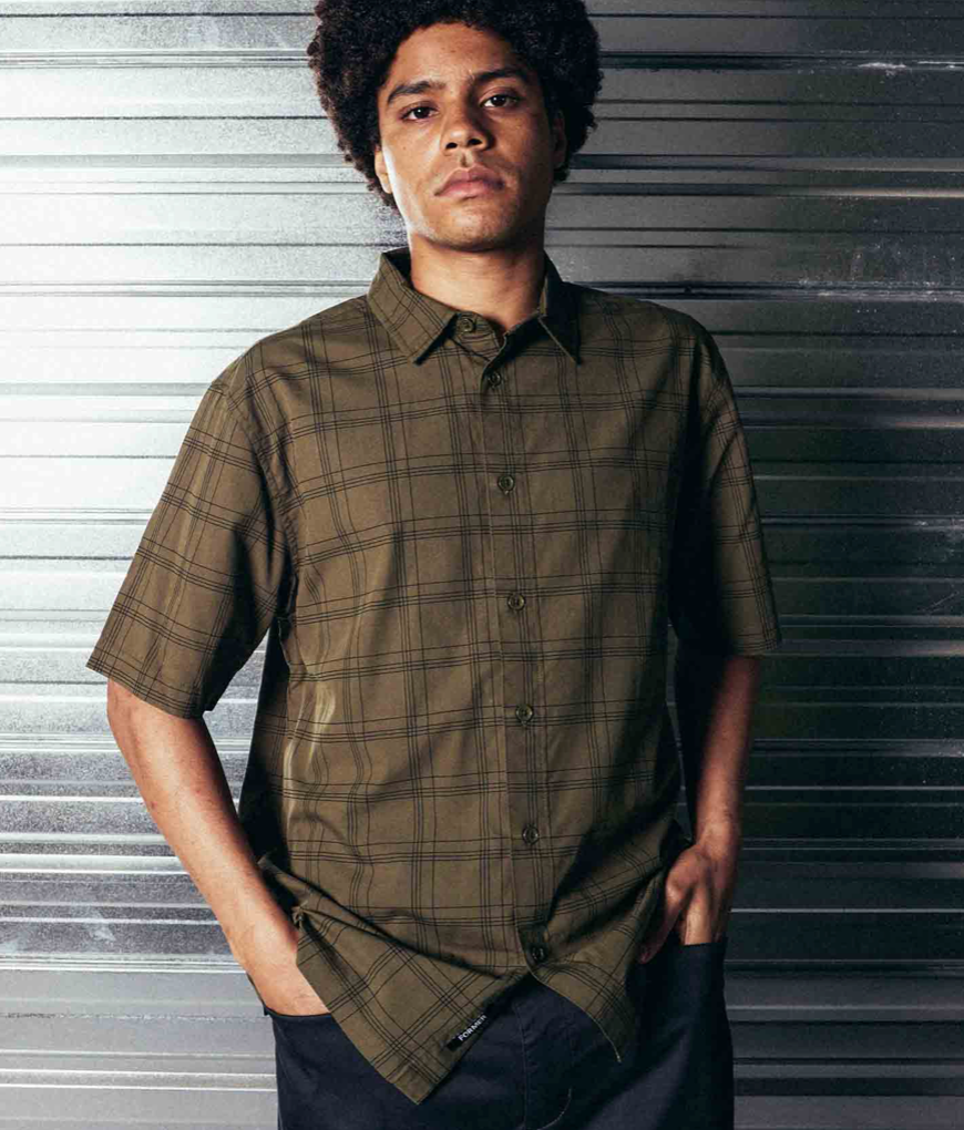 WINDOWPANE SS SHIRT // OLIVE