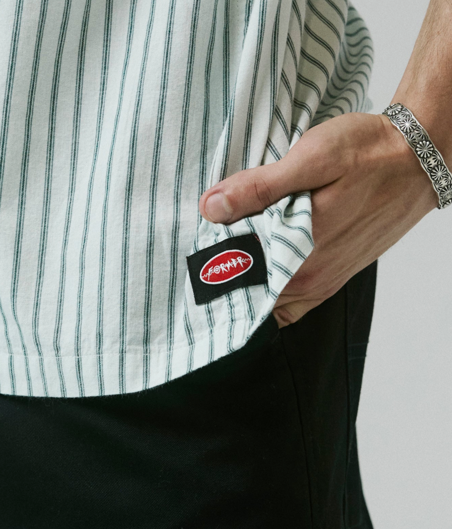 REYNOLDS STRIPE SS SHIRT // BONE *LAST SIZE*