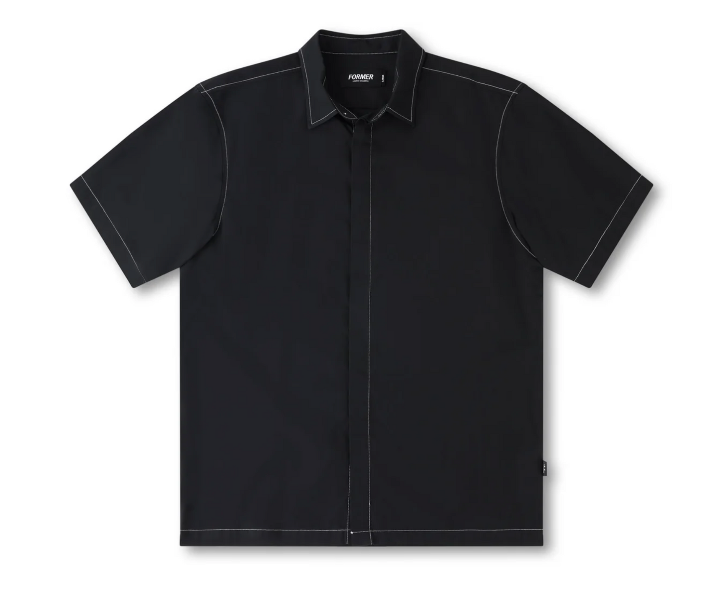 MARILYN CONTRAST SS SHIRT // BLACK *LAST SIZE*