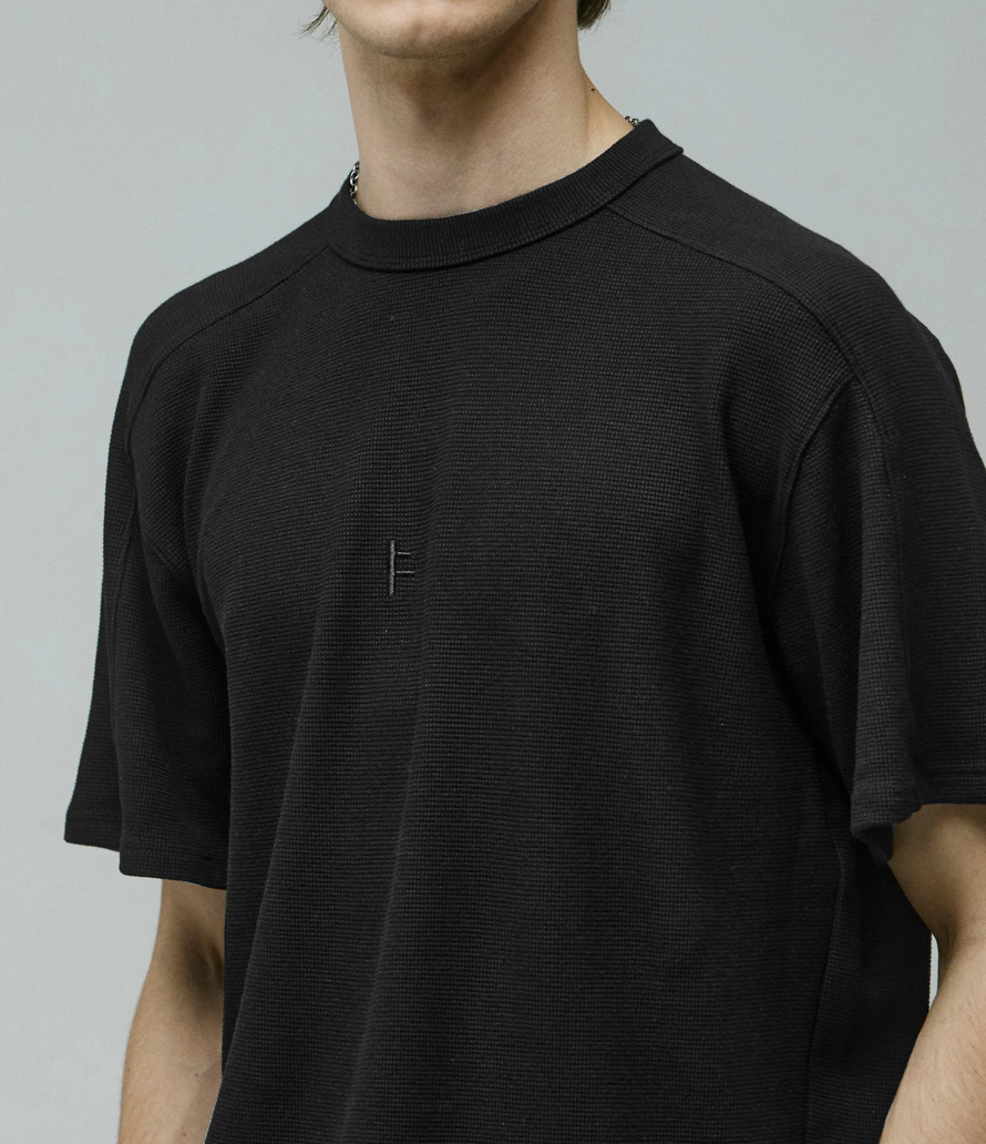 FRANCHISE WAFFLE SS TSHIRT // BLACK