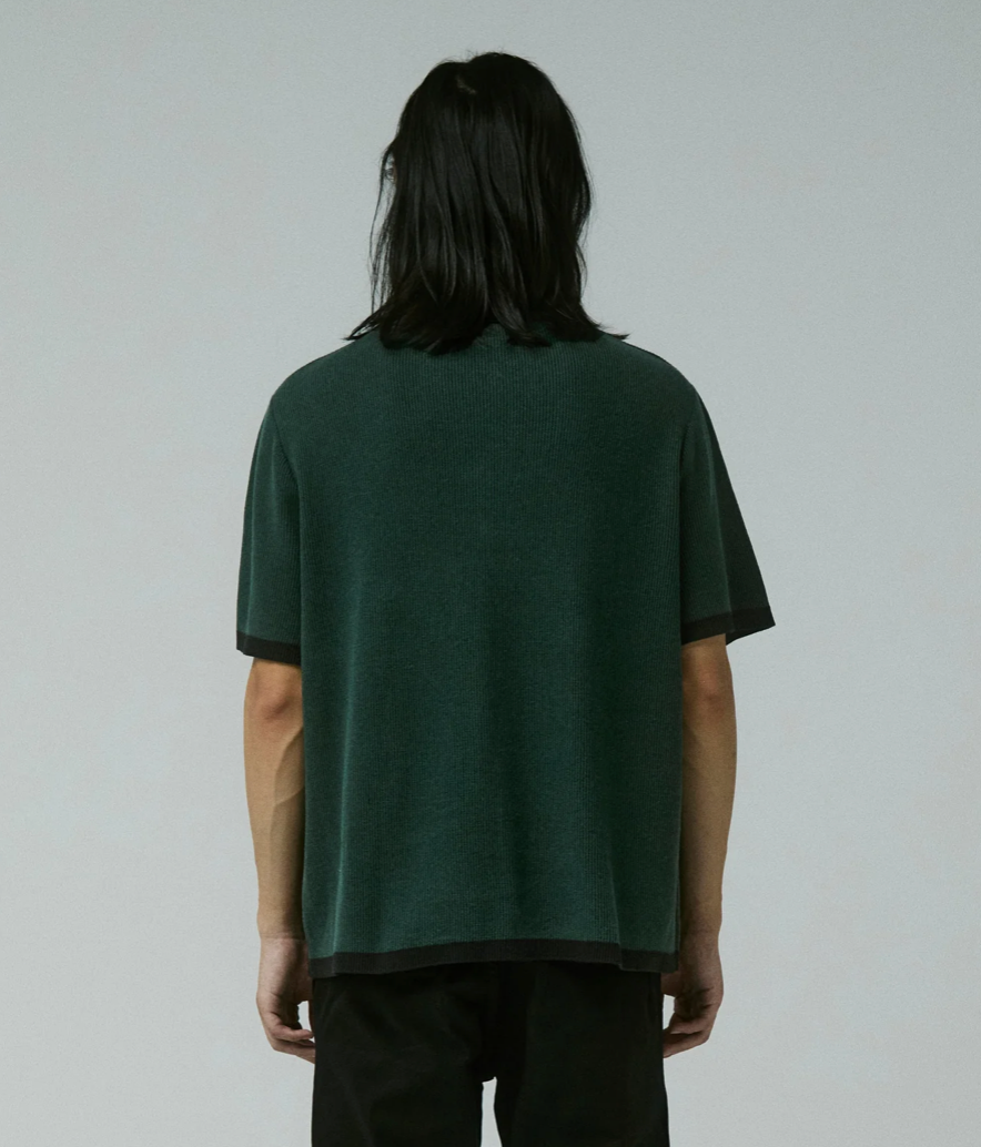 AG OPEN COLLAR POLO // PETROL