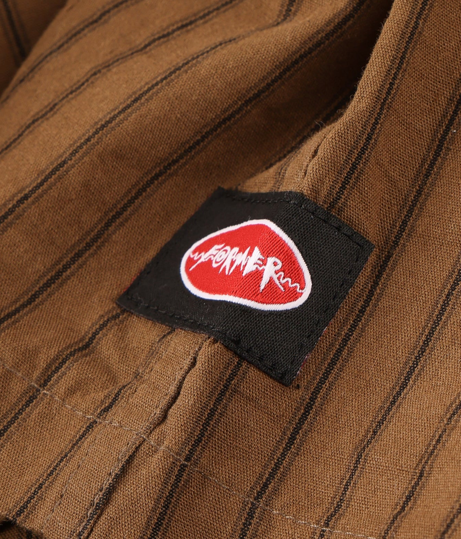 REYNOLDS STRIPE SS SHIRT // BARK *LAST SIZE*